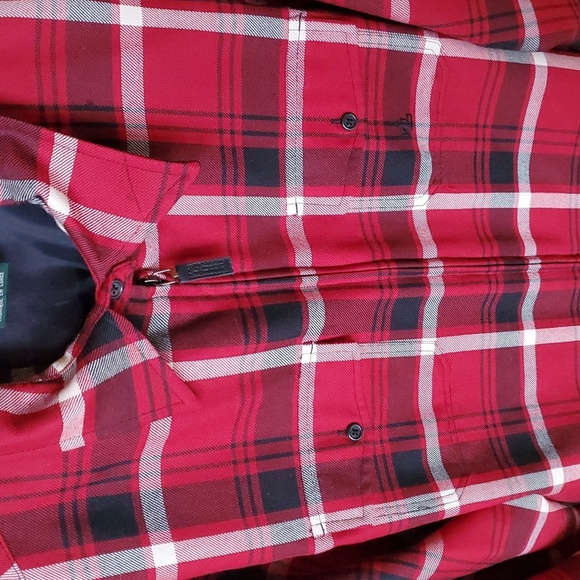 Lauren Ralph Lauren 100% Wool Red Plaid Full Zip Sz. L Jacket with Pockets - Picture 4 of 12